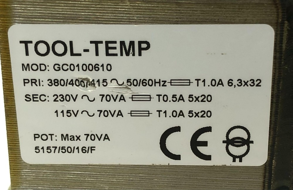 TOOL-TEMP GC0100610 TRANSFORMER FAST SHIP