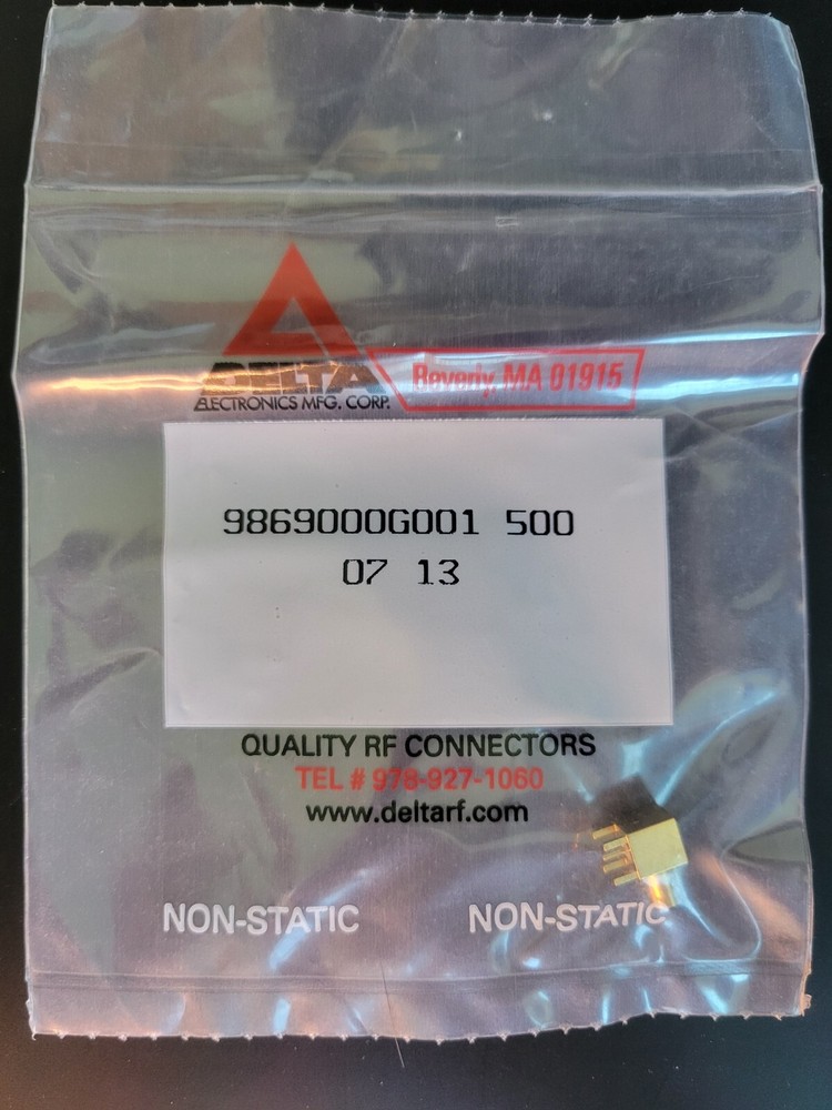 3pcs Delta Electronics MCX Female Right Angle PCB Through Hole Connector