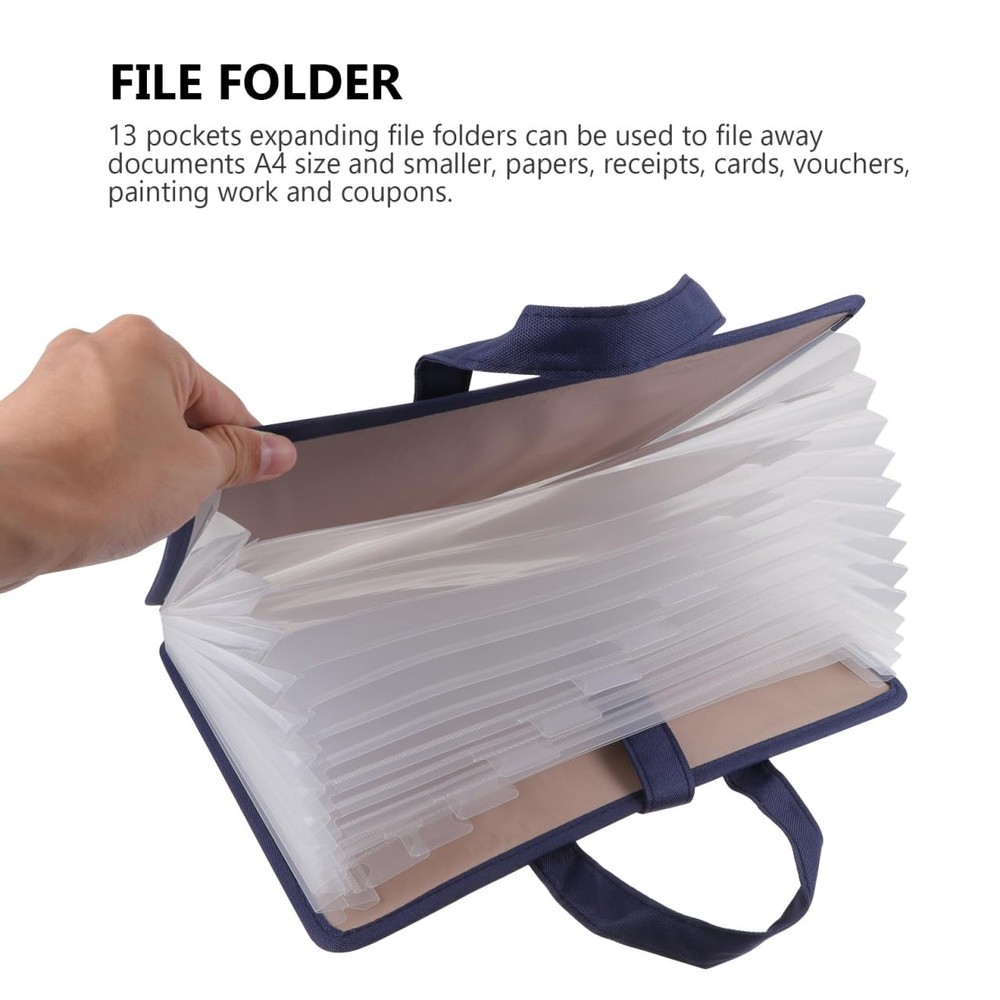 Expanding File Folder with Handle Portable Document Organizer Folder with 13 ...