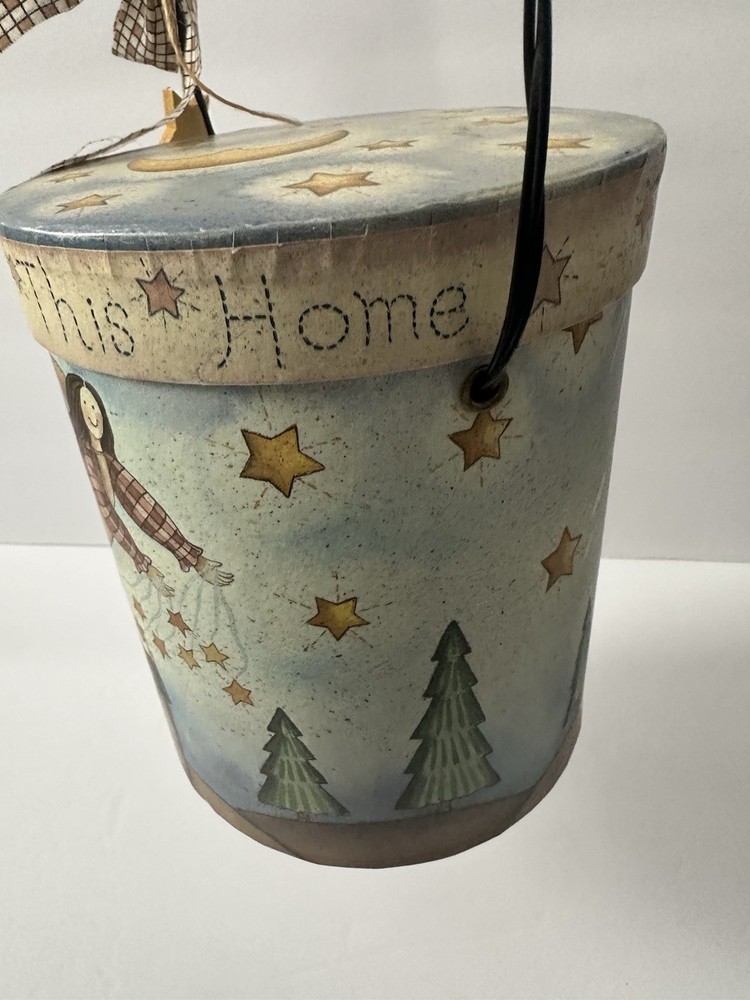 3 NESTING BOXES God Bless This Home Primitive Gift Angel