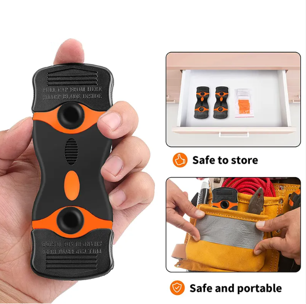 JAAGS 2pc Metal Plastic Single Double Edge Razor Blade Glue Scraper Tool Set