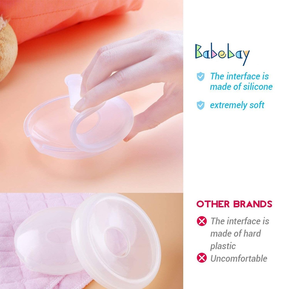 Babebay Breast Shells, 2 Pack Nursing Cups, Milk Catcher Saver Shield Reusable