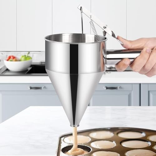 20 OZ Multi-Functional Pancake Batter Dispenser, Multi-Caliber Stainless 600ml