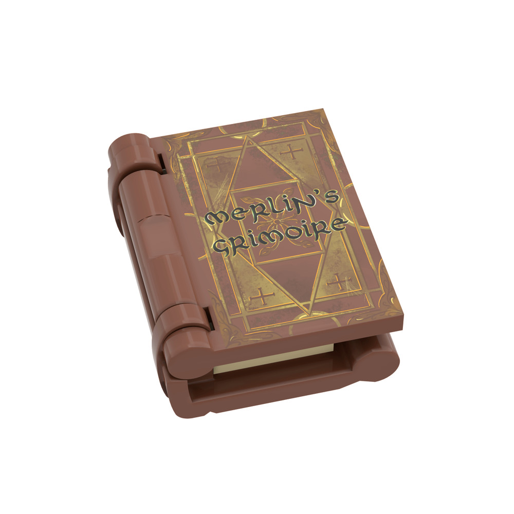 "Merlin’s Grimoire" Book - Minifig Scale Book Accessory - Custom Printed - MOC