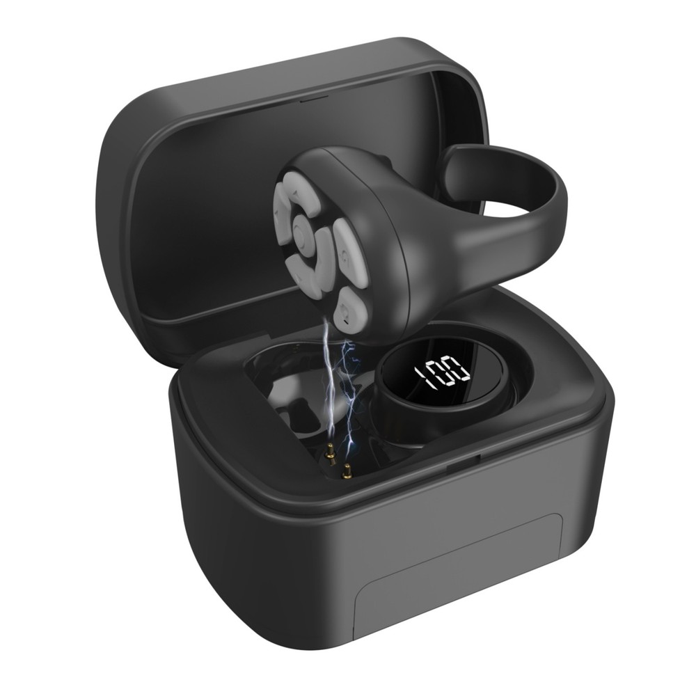 Black Remote Control Scrolling Ring With Charging Compartment Versatile Tool