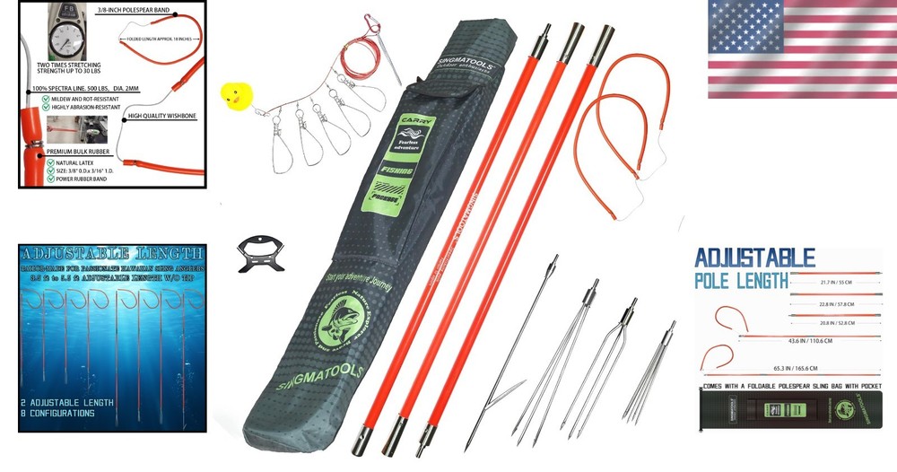 Versatile 6 ft Spearfishing Pole with Adjustable Tips - Ideal for Divers