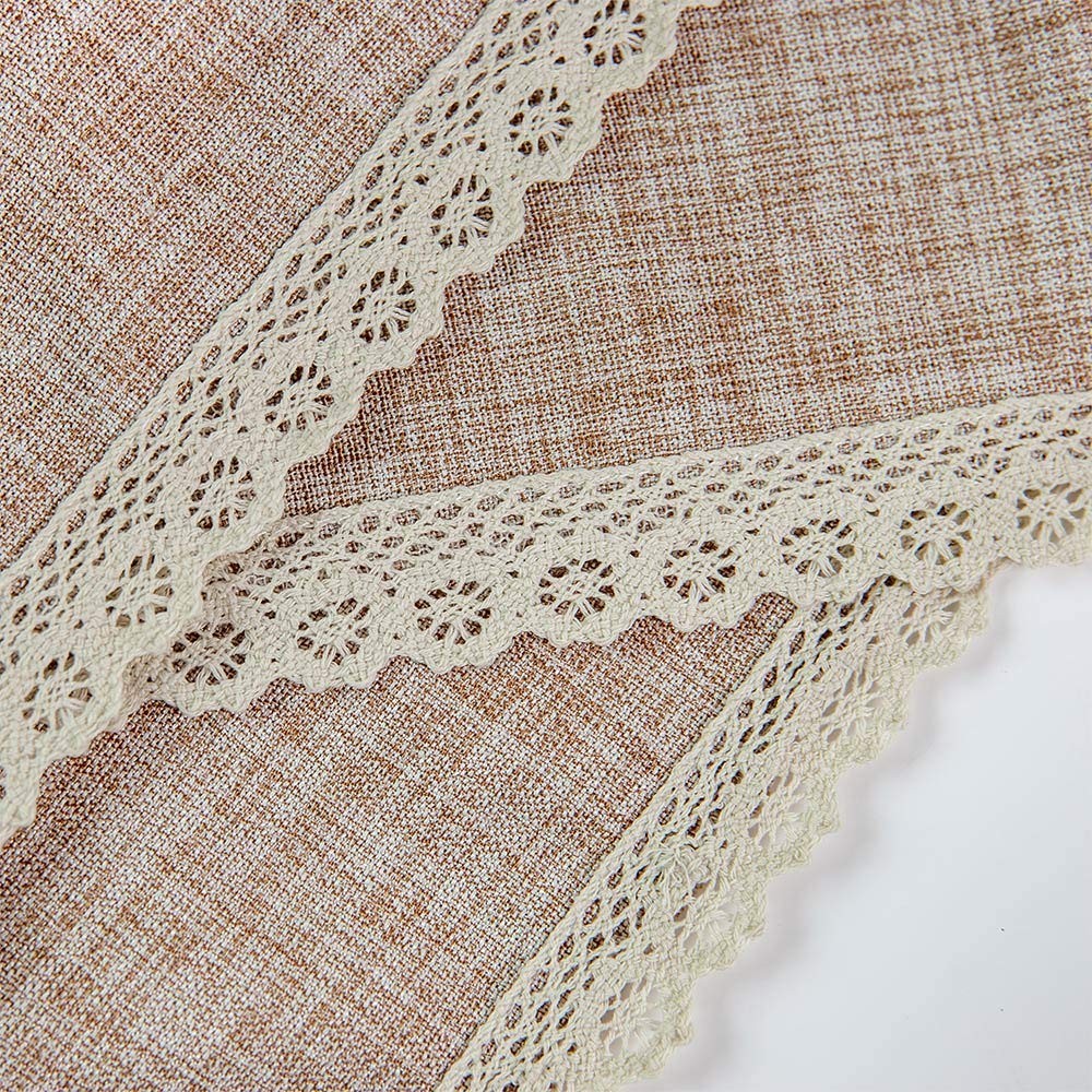 GLORY SEASON Linen Rustic Burlap Washable Tablecloth,Solid Heavy Weight Tan 60 x
