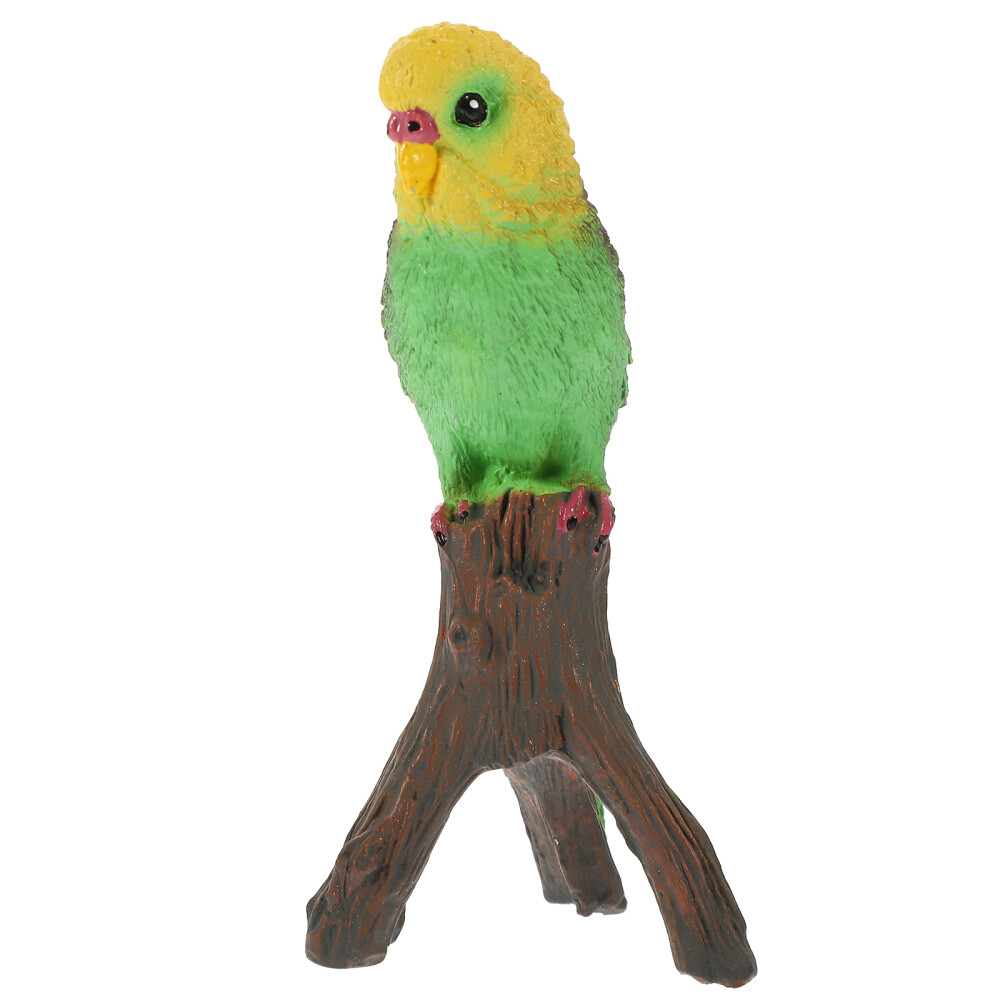 Artificial Parrot Figurine Lifelike Bird Model Standing Statue Decorative Model