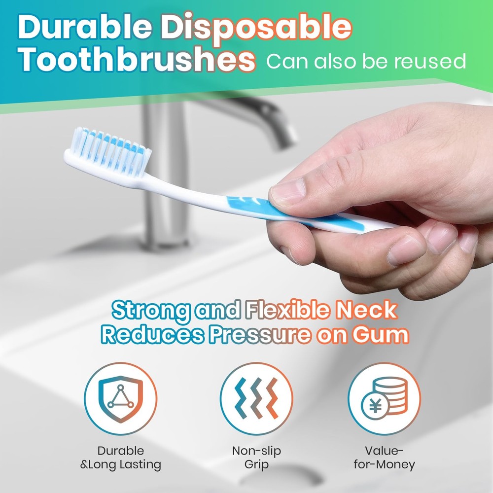 30 Pack Bulk Toothbrushes with Covers, Individually Wrapped Tooth Brush Pack