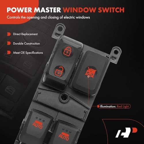 Front Driver Side Master Power Window Switch - Compatible with Kia Forte 2013