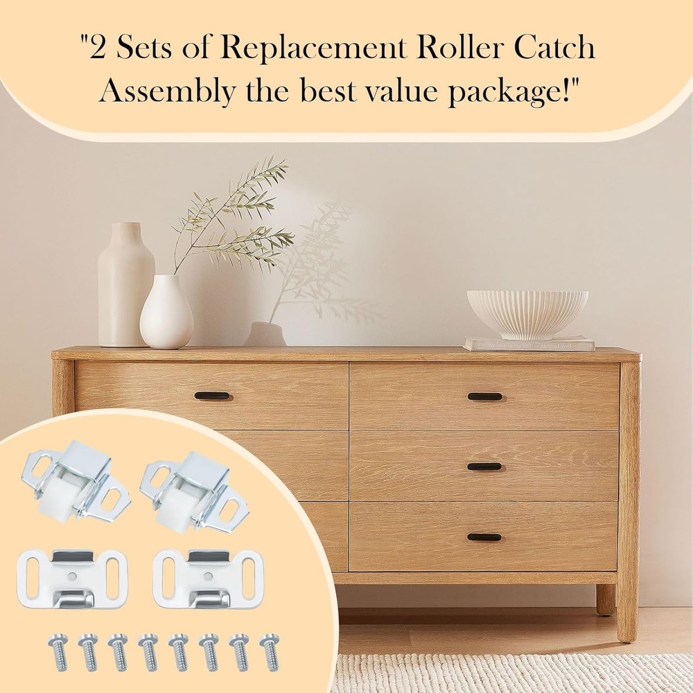 2 Pack Mailbox Replacement Roller Catch Assembly Including Screws Roller Wheel M