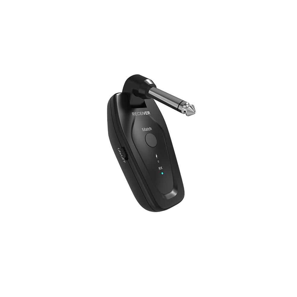 Black UHF Wireless Guitar System Rechargeable Transmitter Receiver Accessories