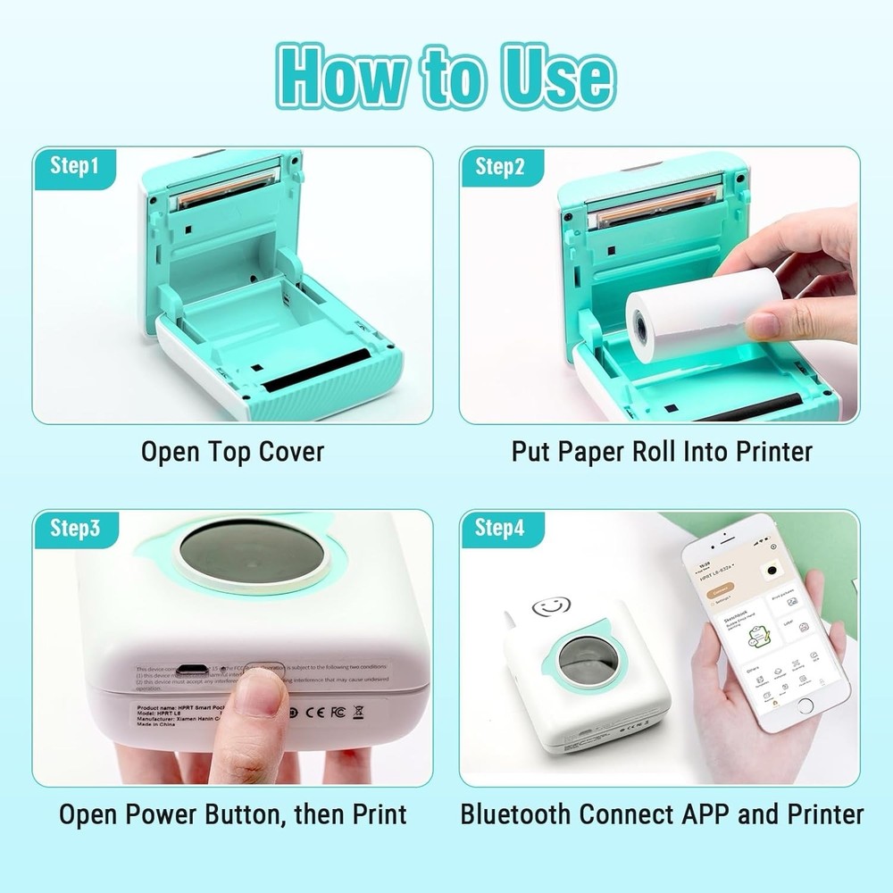 Smart & Simple Sticker Creator & Label Maker: Mini Bluetooth Thermal Printer
