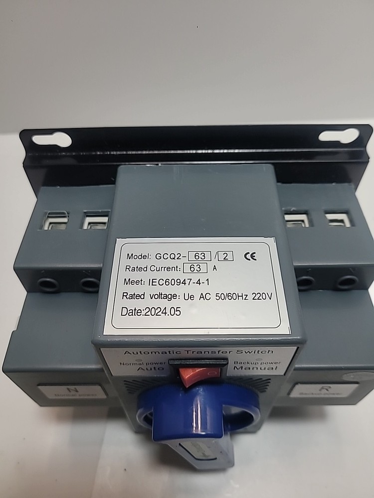 63A ATS Dual Power Automatic Transfer Switch for Generator Changeover Switch 2P