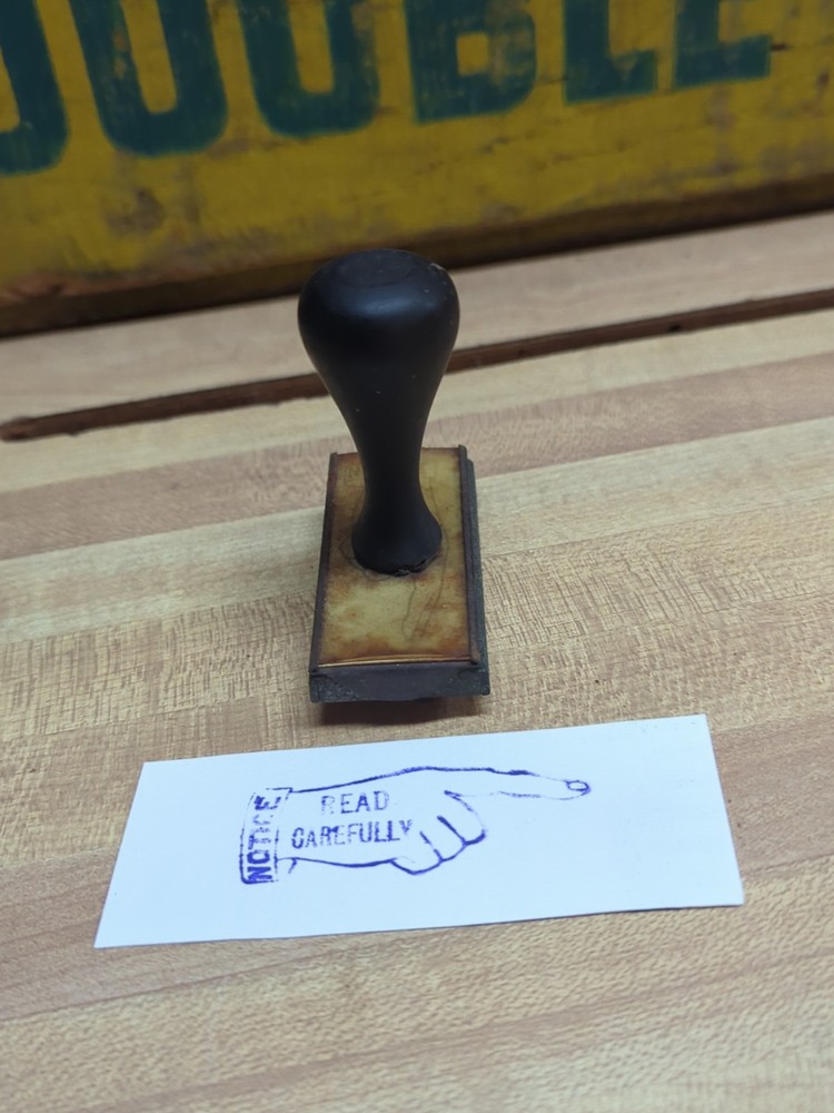 Antique Notice Read Carefully Postal Stamp