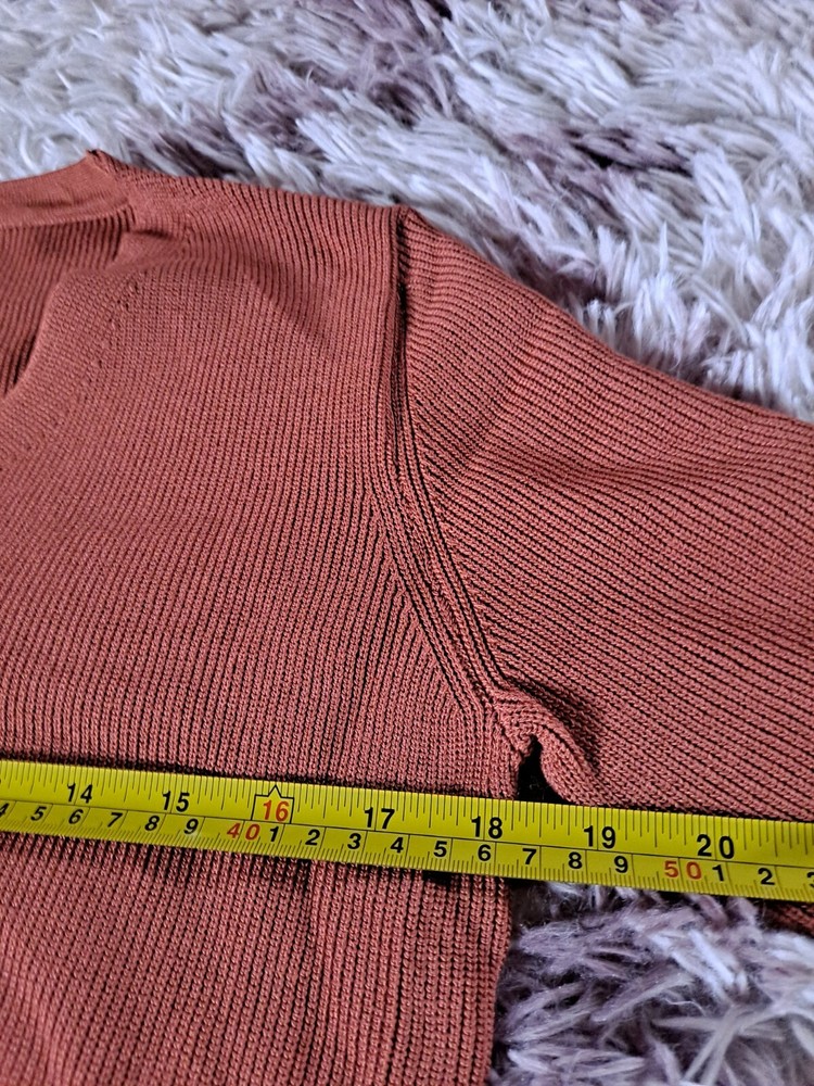 Shein 3 Piece Ribbed Acrylic Knit Set Size M Rust BNWT