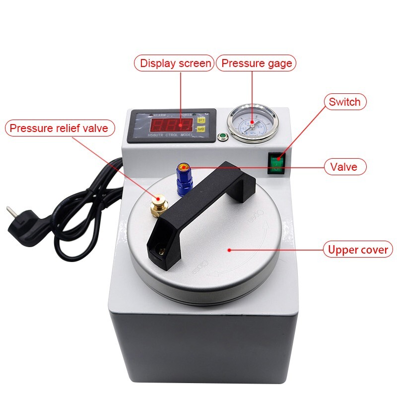 Dental Lab Automatic Polymerizer Portable Curing Pressure Pot Digital Display US