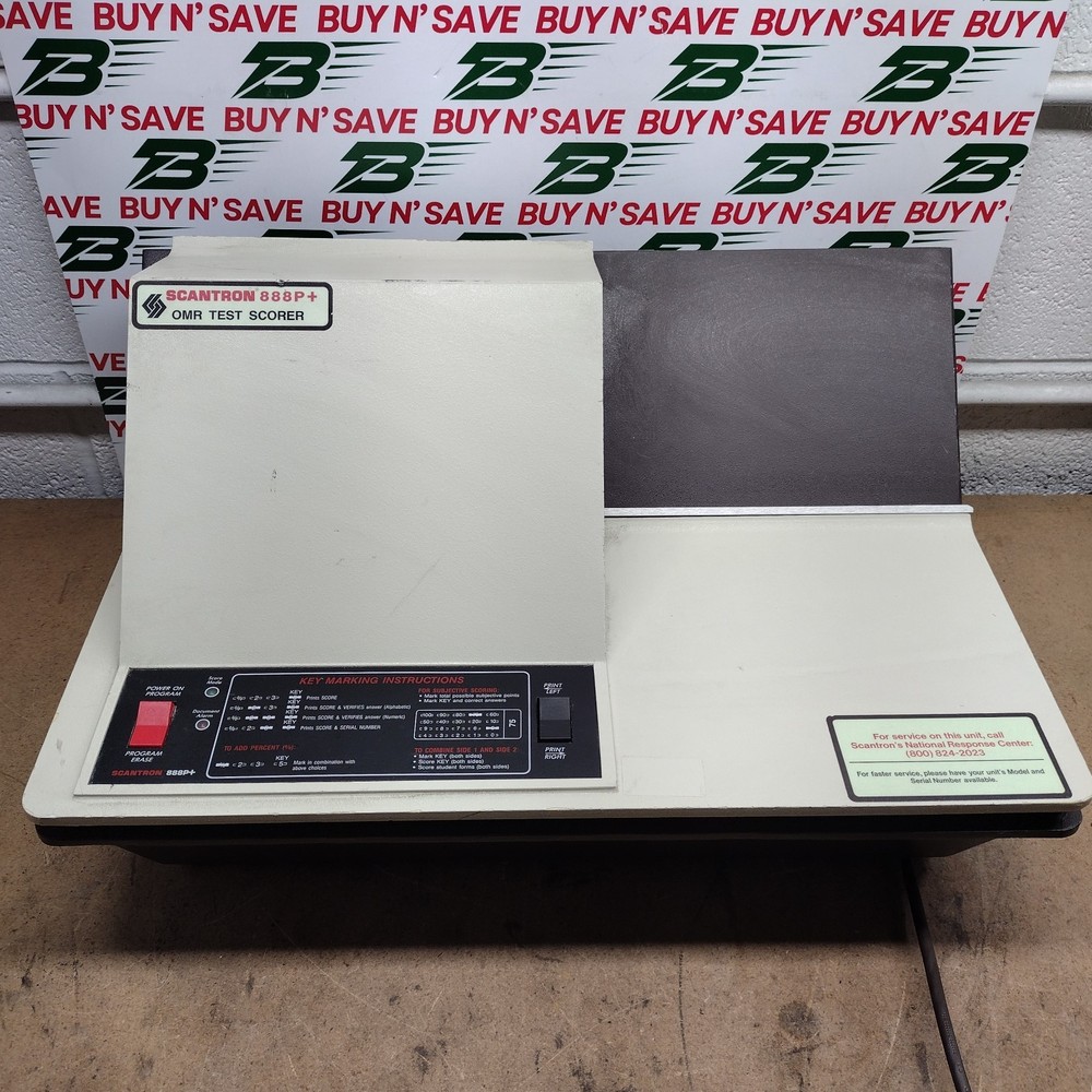 Scantron 888P+ Electronic Test Scoring Machine - Working - See Pics -  USED