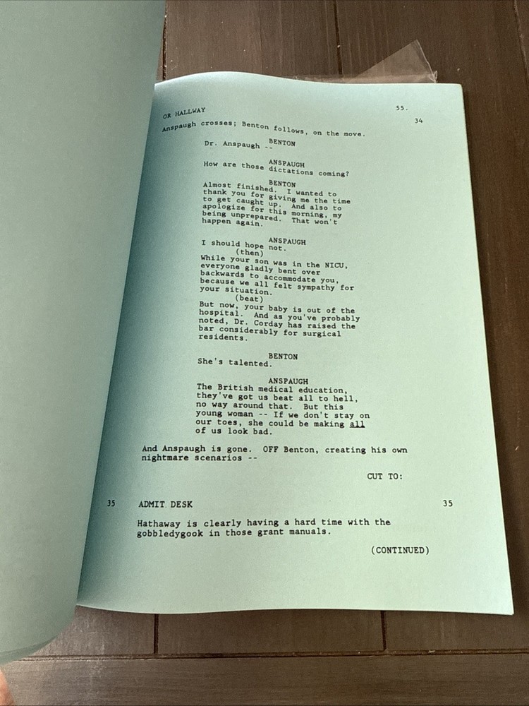 ER TV Show Script Ep. Good Touch Bad Touch Second Draft 8/1997 George Clooney