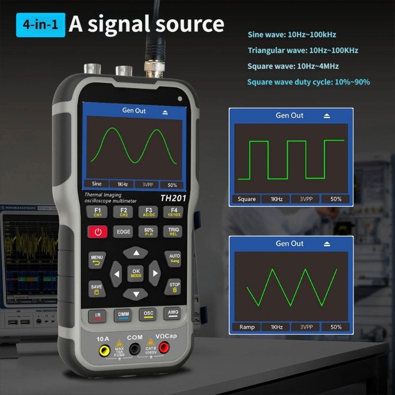 High Resolution Double Channel Oscilloscope with Thermal Imaging for Electronics