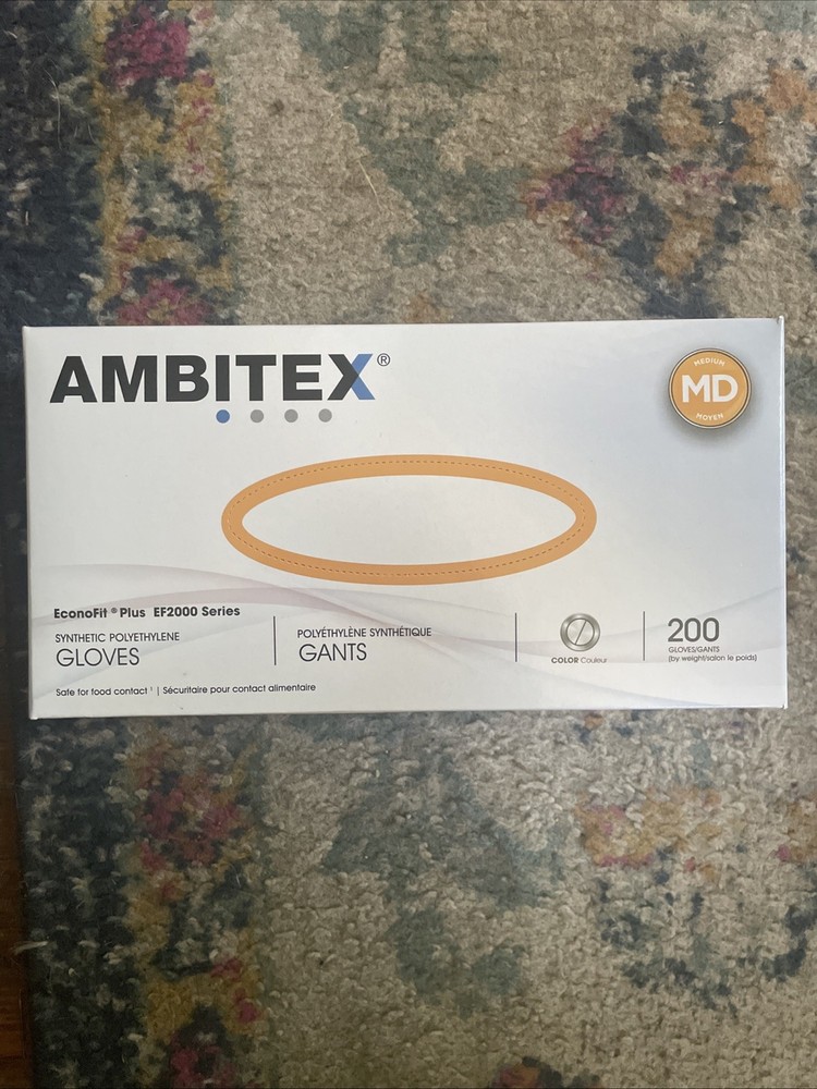Ambitex Econofit Plus EF2000 Series Synthetic Polyethylene Gloves 200 pcs Medium