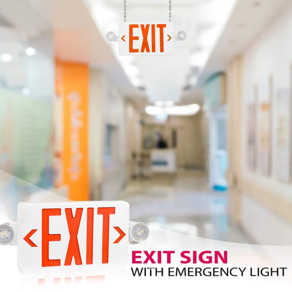 12Pack Red LED Exit Sign,UL-Listed Emergency Light -Dual Lamp ABS FireResistance