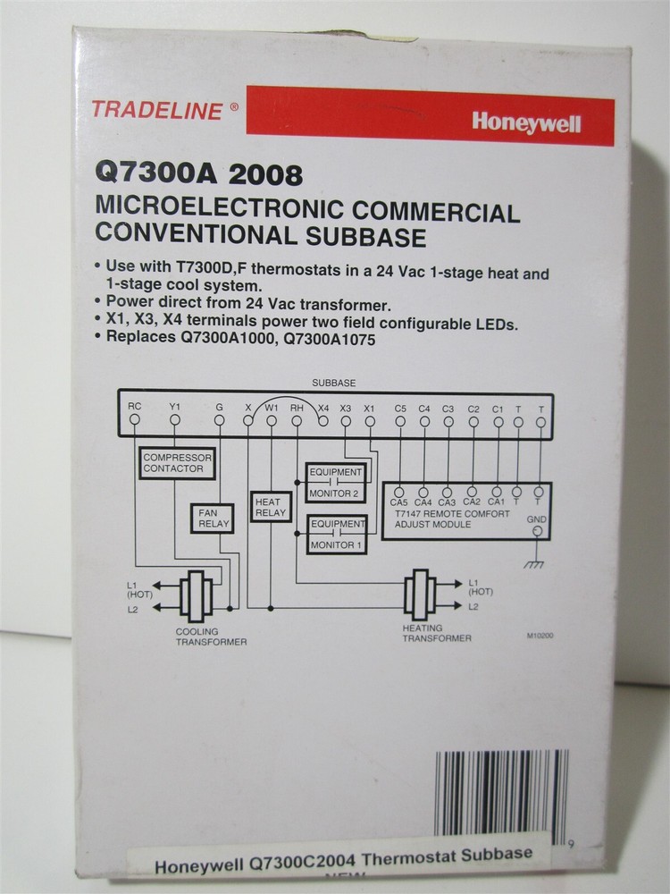 Honeywell Tradeline Q7300A 2008 Microelectronic Commercial Conventional Subbase