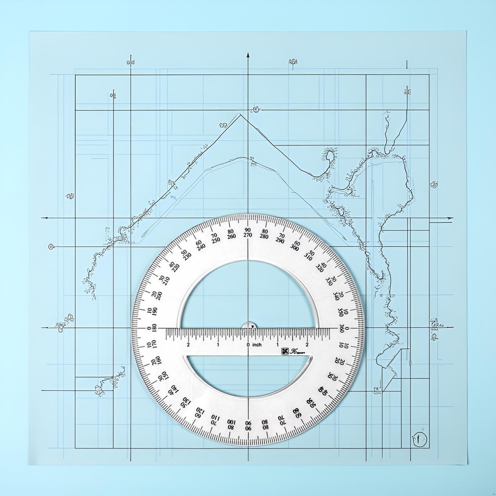6 Inch 360 Degree Protractor Round Angular Ruler for Drawing Drafting Geometry
