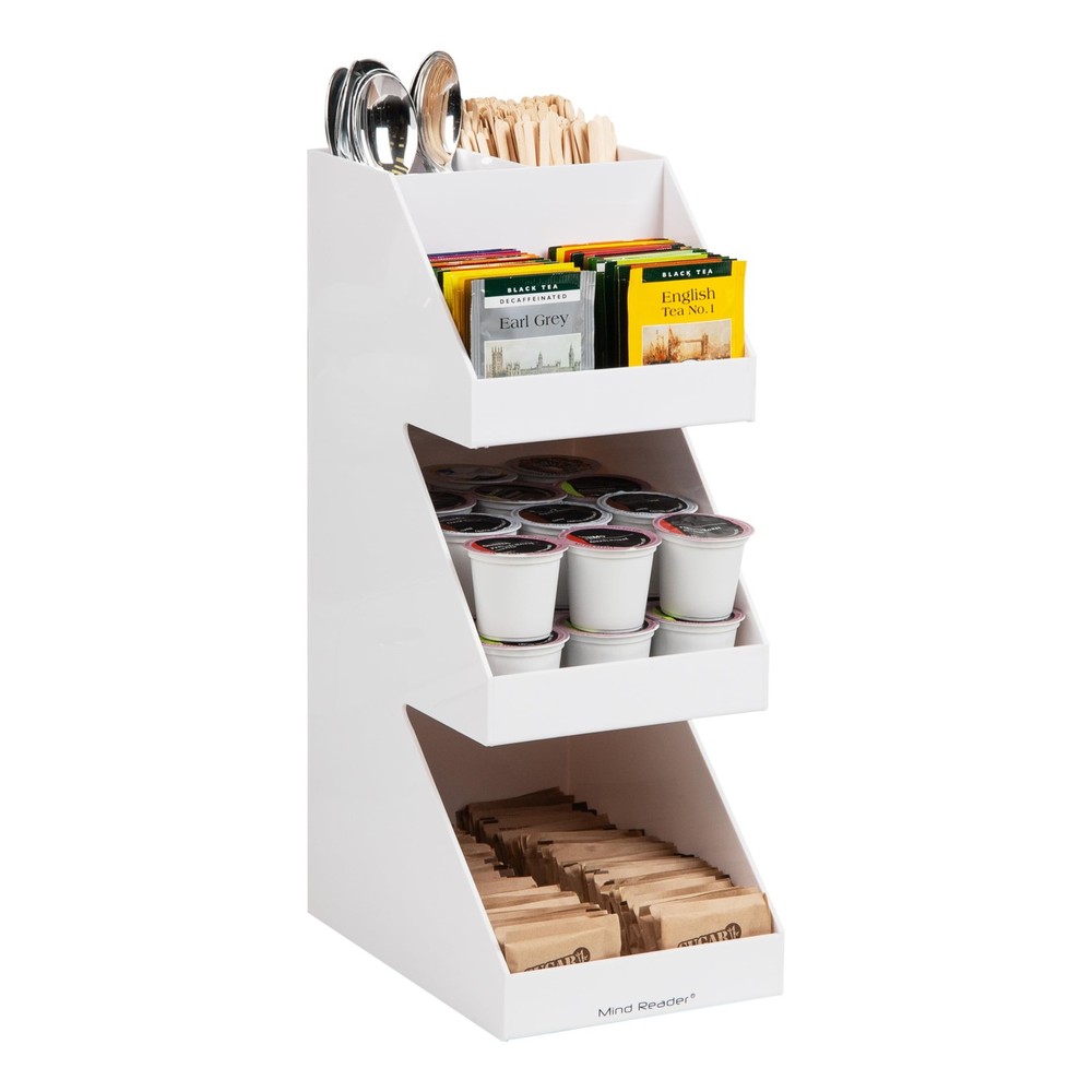 Mind Reader Coffee Tea Condiment Organizer Countertop Station Tidy 3-Tier
