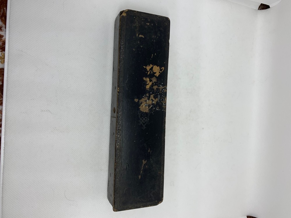 Antique Wood Pencil Box/case 3 Compartment with Latch