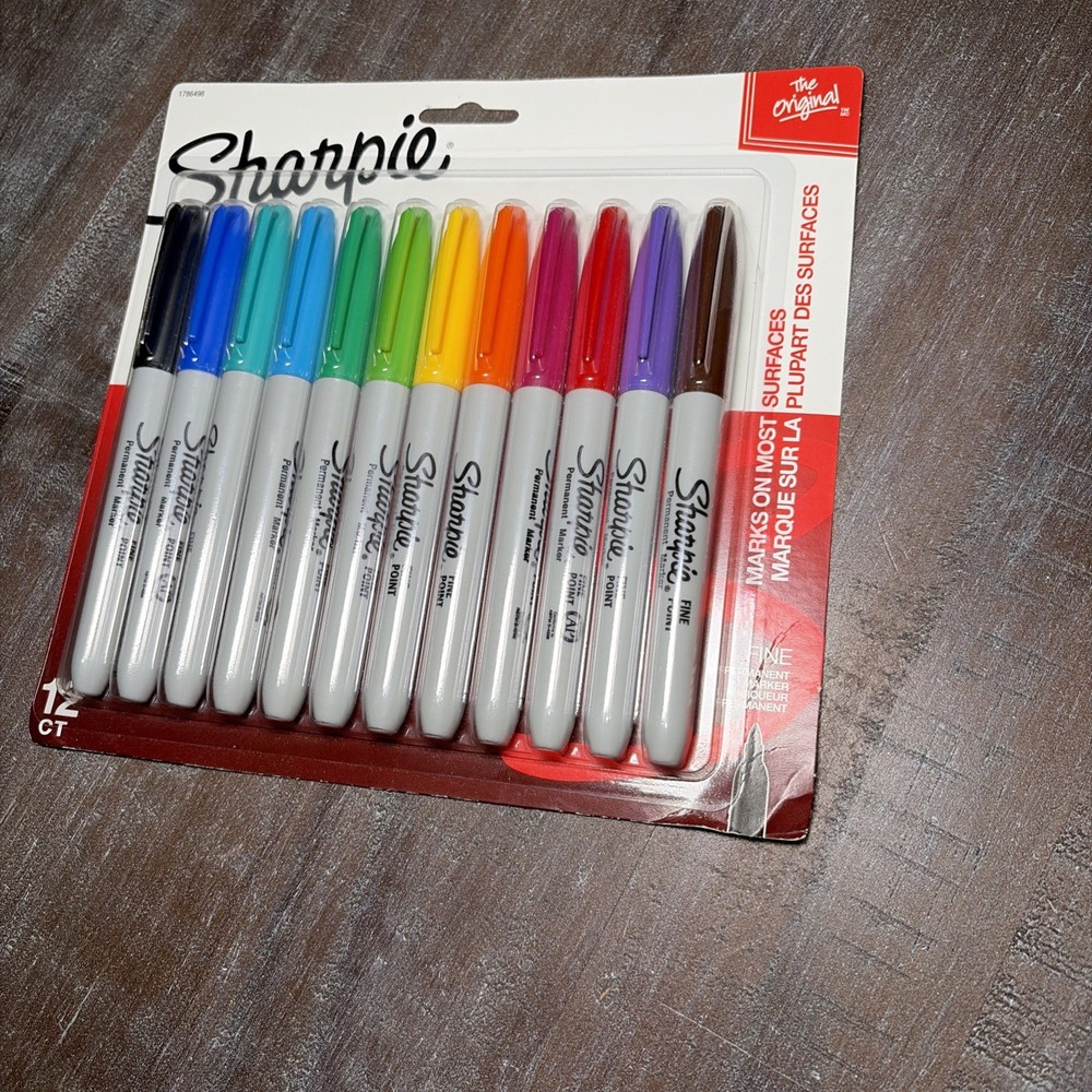 Sharpie Fine Point Assorted Color Permanent Markers - 12 CT