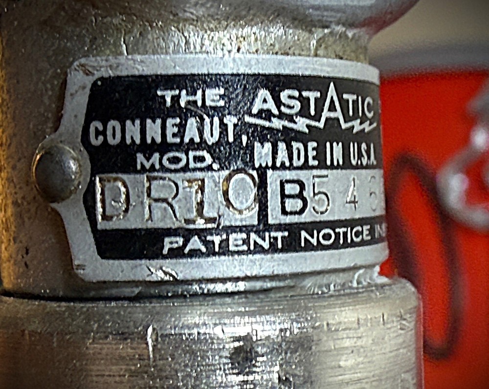 Vintage 1950's ASTATIC DR10 Crystal Microphone , original element works, + stand
