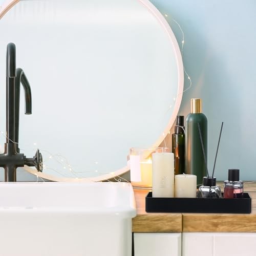 Pcs 4 Piece Large Black Rectangular Desk Organizer Set, Half Accessory Tray, 2