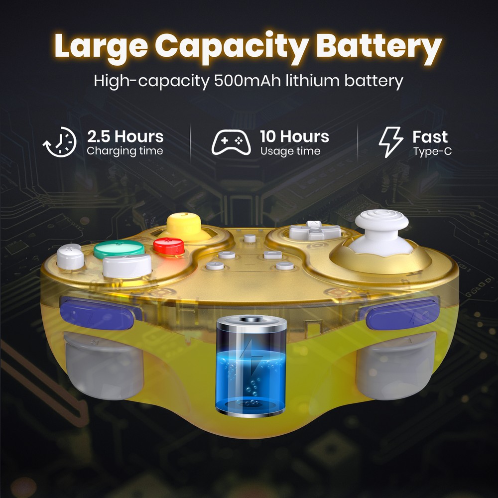 Wireless Gamecube Wii Controller Rechargeable & Rumble for Nintendo Gamecube