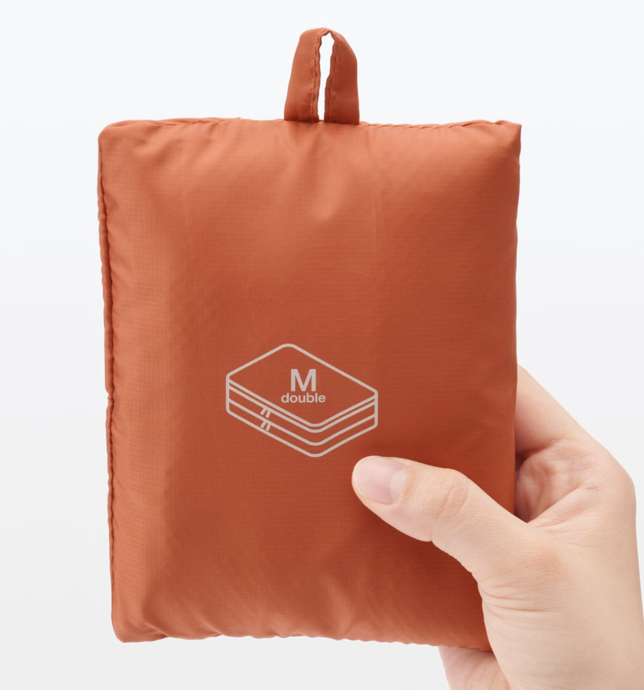 Muji Foldable Polyester Sorting Case Double type Orange M 26x40x10cm