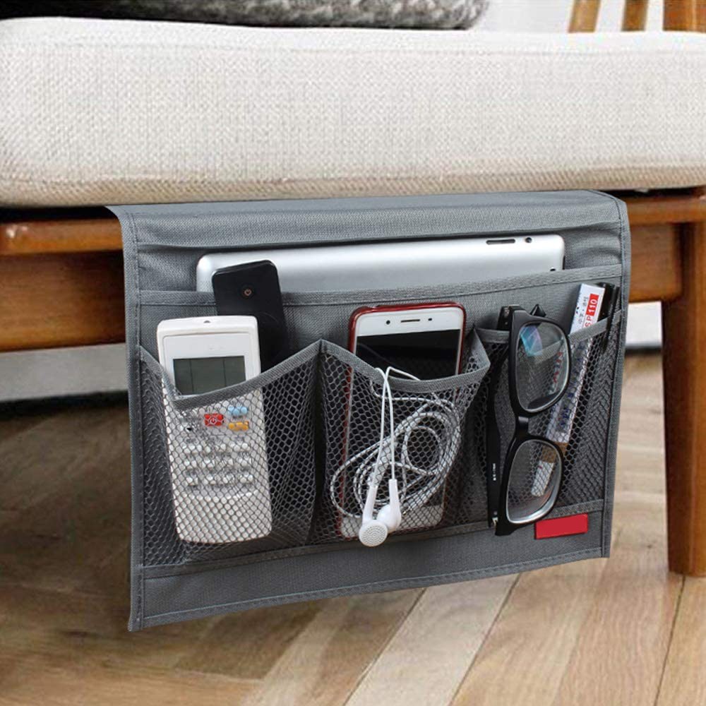 Wall Mount Organizer, Keeps Phone Tablet Remote Handy, Grey