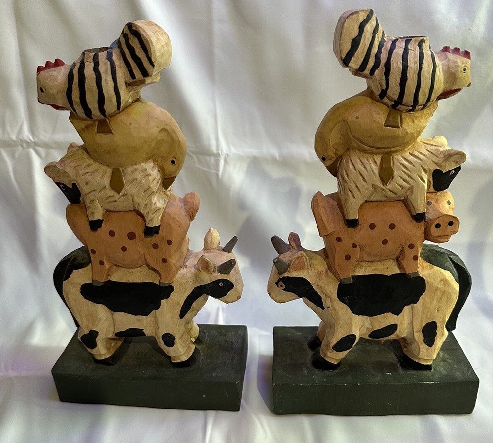 Farm Animals Statue Candle Holder 10"