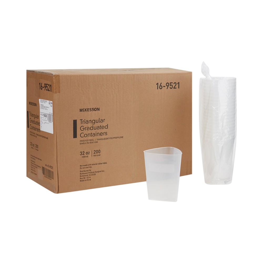 McKesson Graduated Container 1000 mL (32 oz.) Polypropylene Without Closure 200