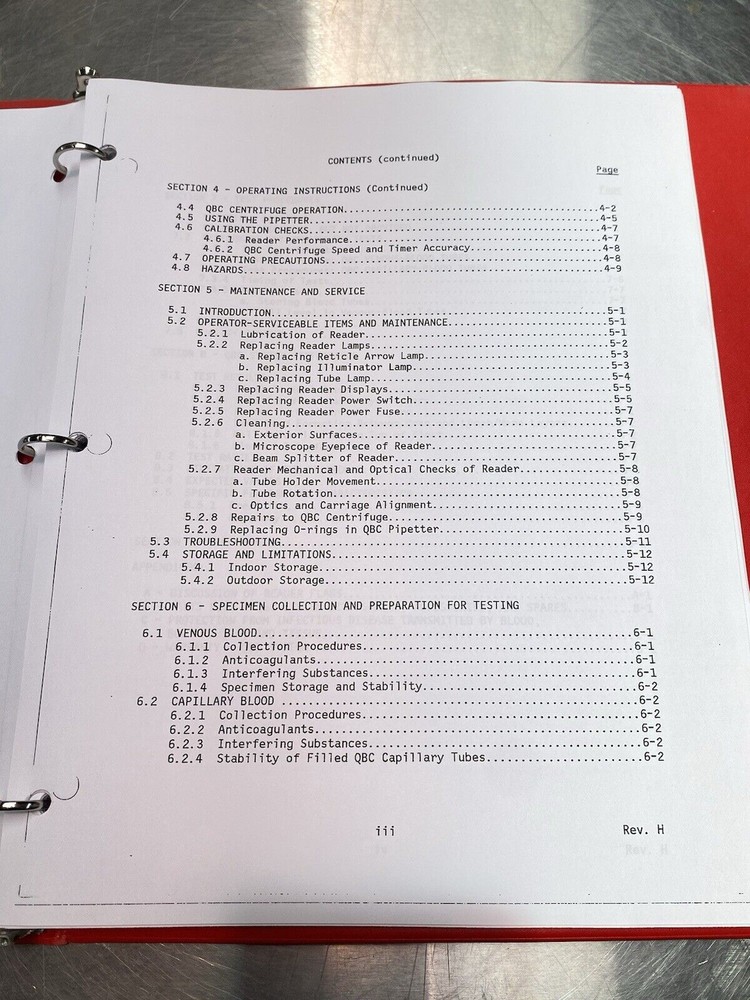 Becton Dikinson QBC2 Centrifugal Hematology System - Users Manual / Instructions