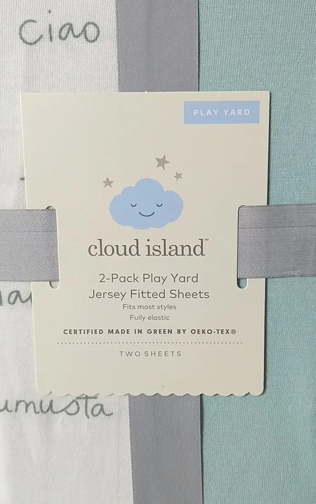 Play Yard / Pen Sheets Island Cloud Target 2 pk Jersey Fitted Sheets Target New