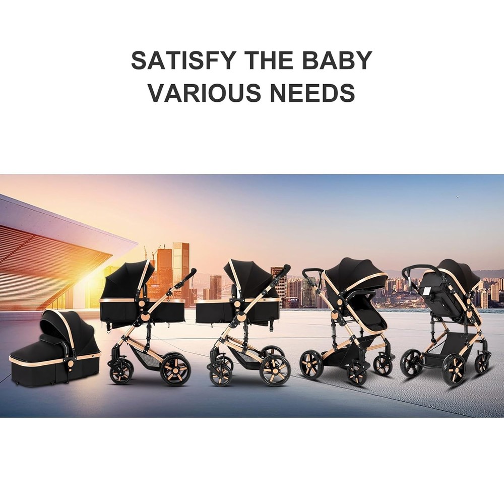2 in 1 Baby Stroller Convertible Foldable Standard Stroller Reversible Pushchart