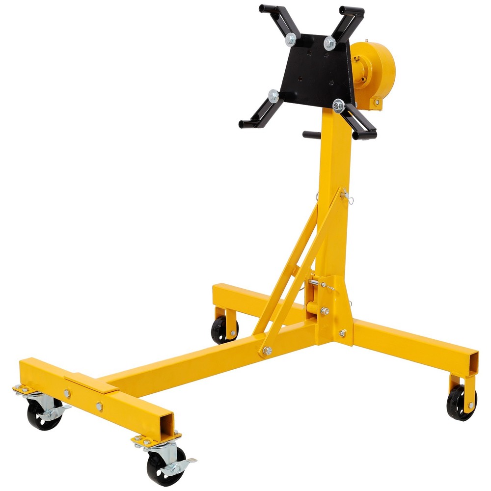 1000lbs Folding Engine Stand - 360° Rotating Head, Yellow