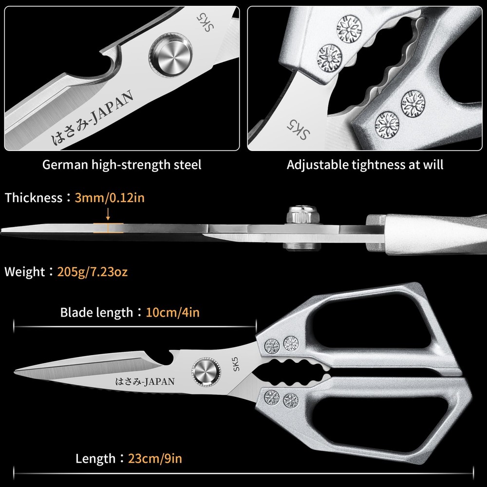 Plys Poultry Shears, Kitchen Scissors for Medium, Silver