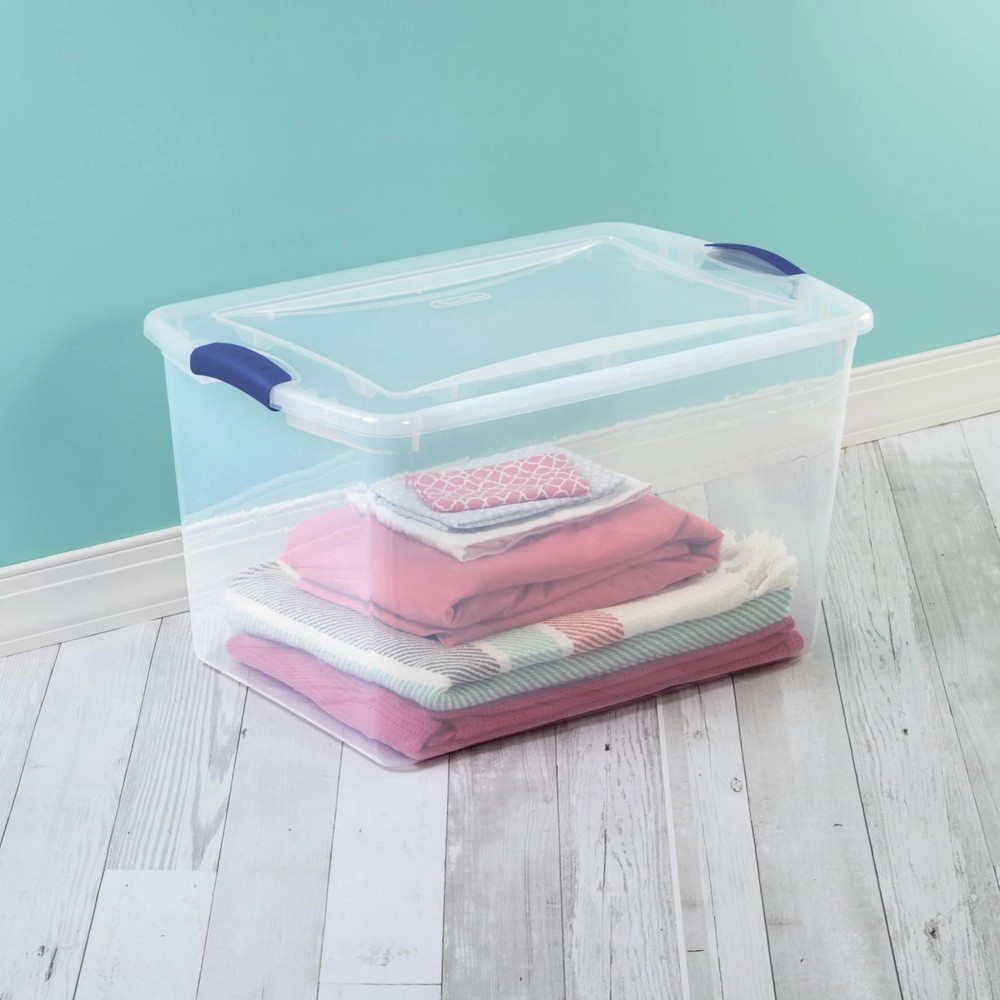 Sterilite Large Latching Storage Bin 66 Quart Blue