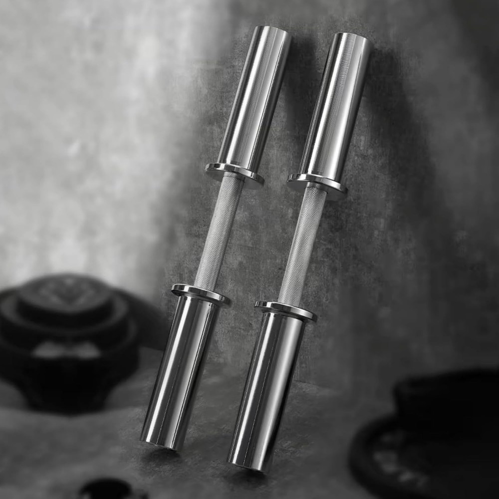 16" Olympic Dumbbell Handle Pair - Solid Adjustable Dumbbell Bars With Spring Co