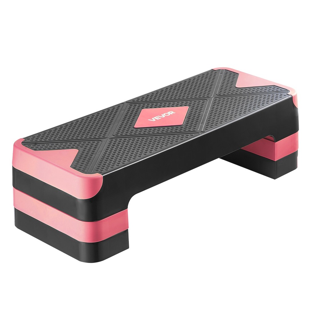 VEVOR Aerobic Exercise Step Platform Height Adjustable Workout Stepper 4 Riser