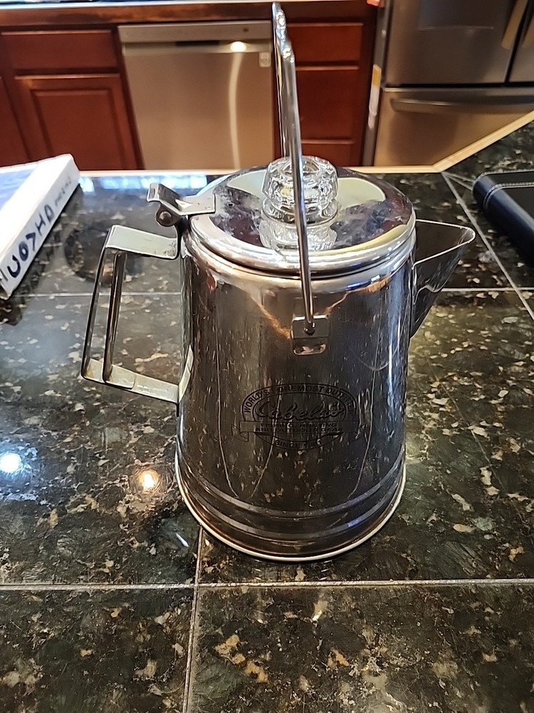 Cabela's GSI Coffee Pot Stainless Steel  Silver Percolate