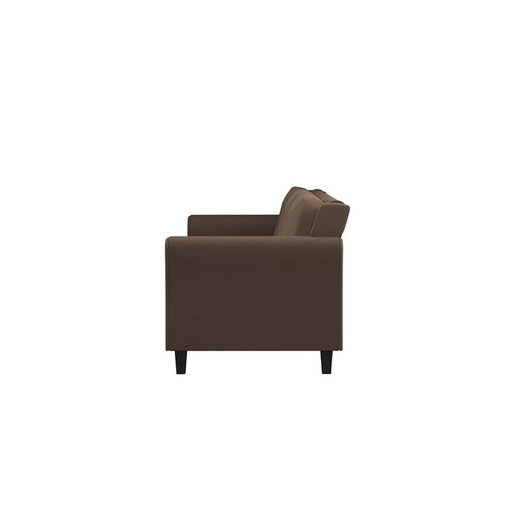 Bowery Hill Cushion Back Transitional Polyester Microfiber Sofa in Brown