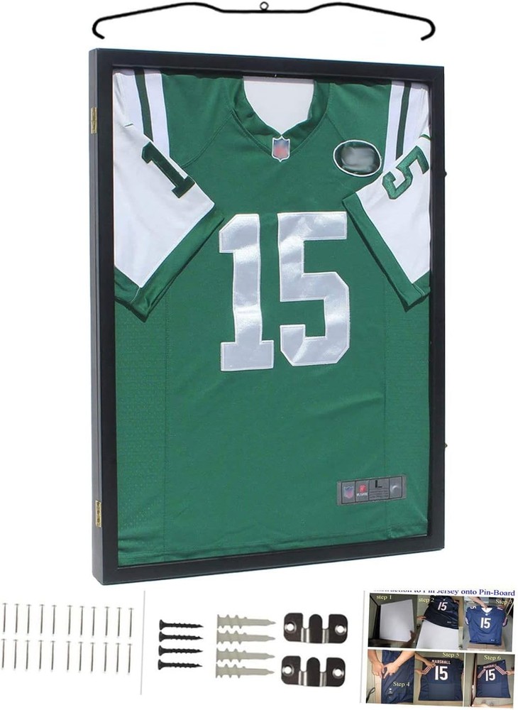 Jersey Display Frame Case Large Frames Shadow Box Lockable with UV Black