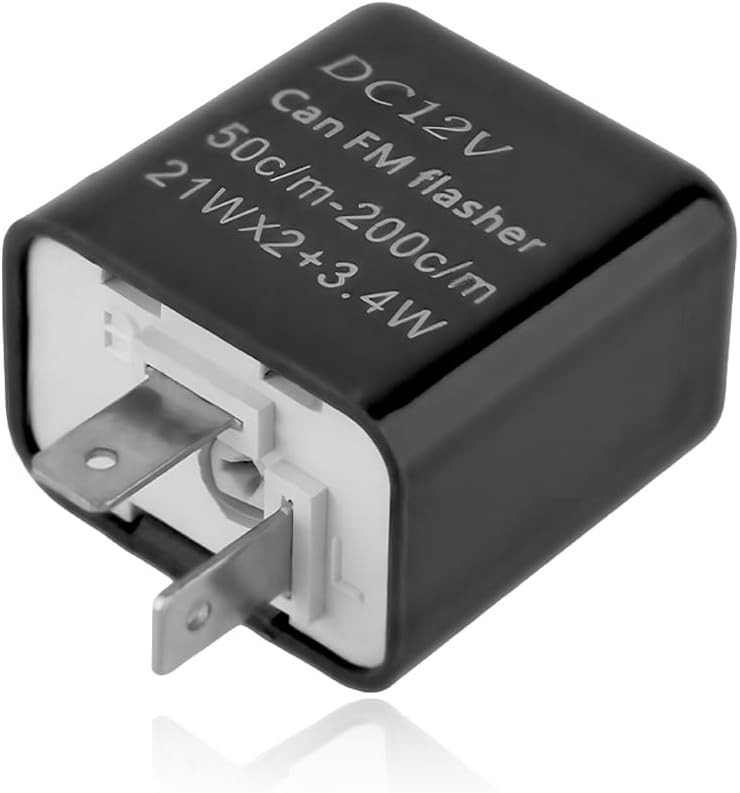 2PCS 12V Speed Adjustable 2 Pin LED Flasher Relay, Electronic Hyper Flash Rel...